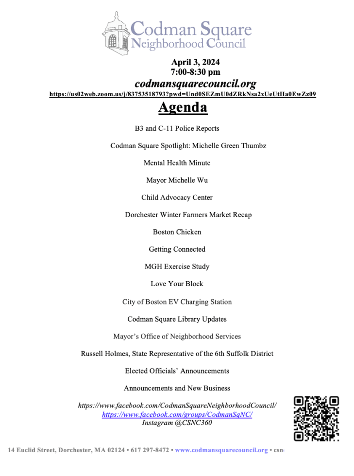 Codman Square Neighborhood Council – Improving the quality of life in ...